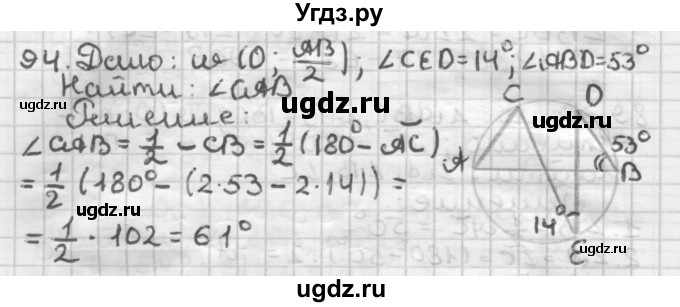 ГДЗ (Решебник) по геометрии 8 класс (дидактические материалы) Мерзляк А.Г. / вариант 3 / 94