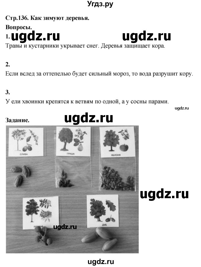 ГДЗ (Решебник 2022) по окружающему миру 3 класс О.Т. Поглазова / часть 1. страница / 136