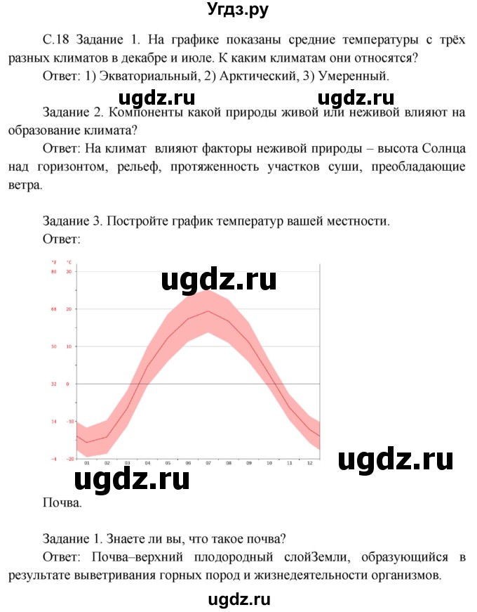 ГДЗ (Решебник) по окружающему миру 3 класс Н.Я. Дмитриева / часть 1. страница номер / 18
