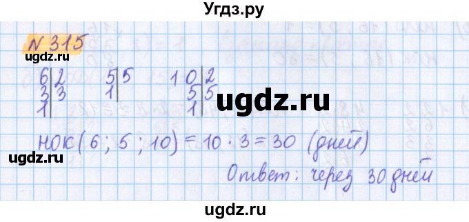 ГДЗ (Решебник №1 к учебнику 2020) по математике 5 класс Герасимов В.Д. / глава 1. упражнение / 315