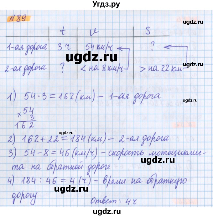 ГДЗ (Решебник №1 к учебнику 2020) по математике 5 класс Герасимов В.Д. / глава 1. упражнение / 89