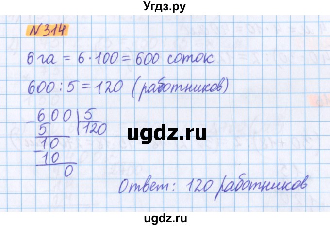 ГДЗ (Решебник №1 к учебнику 2020) по математике 5 класс Герасимов В.Д. / глава 3. упражнение / 314