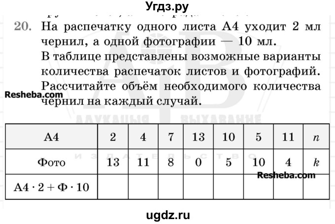 ГДЗ (Учебник 2017) по математике 5 класс Герасимов В.Д. / задача для проверки знаний / 20