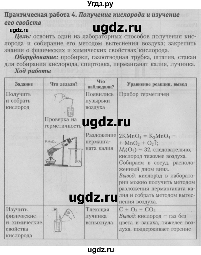 ГДЗ (Решебник №2) по химии 7 класс И. Е. Шиманович / практическая работа номер / 4