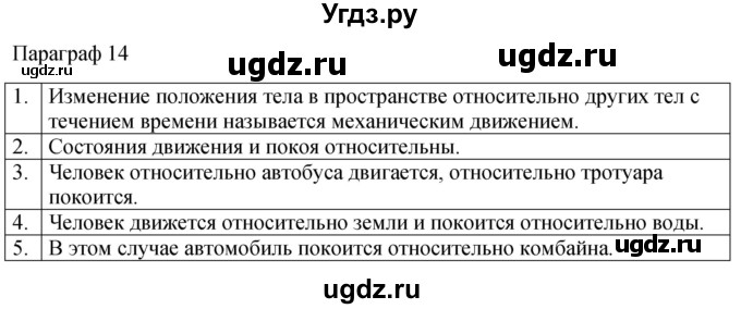ГДЗ (Решебник к учебнику 2022) по физике 7 класс Л.А. Исаченкова / контрольные вопросы / §14