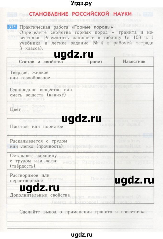 ГДЗ (Учебник) по окружающему миру 4 класс (рабочая тетрадь) Дмитриева Н.Я. / упражнение номер / 37