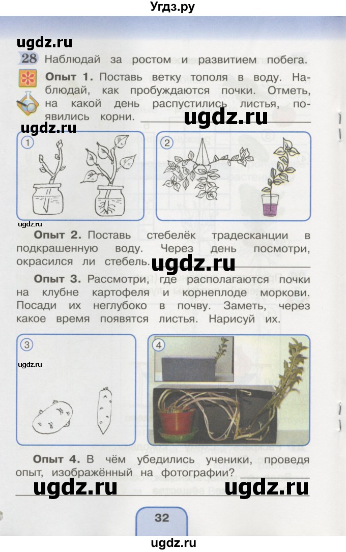 ГДЗ (Учебник) по окружающему миру 3 класс (рабочая тетрадь) О.Т. Поглазова / часть 2. страница номер / 32