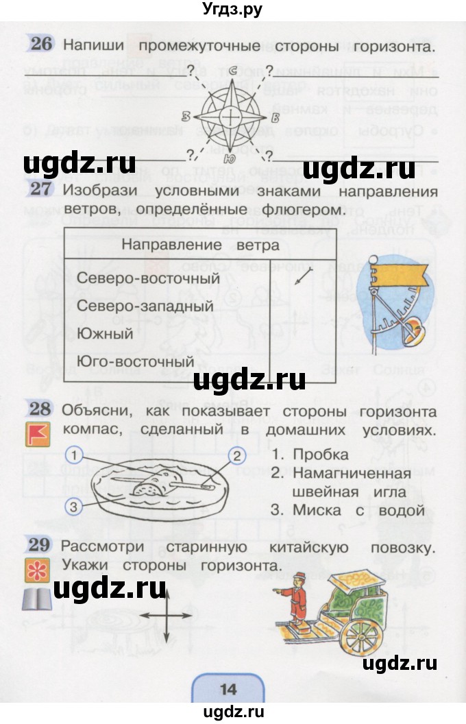 ГДЗ (Тетрадь 2016) по окружающему миру 4 класс (рабочая тетрадь) О.Т. Поглазова / часть 1. страница / 14