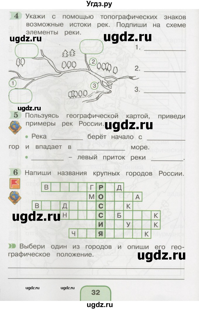 ГДЗ (Тетрадь 2016) по окружающему миру 4 класс (рабочая тетрадь) О.Т. Поглазова / часть 1. страница / 32