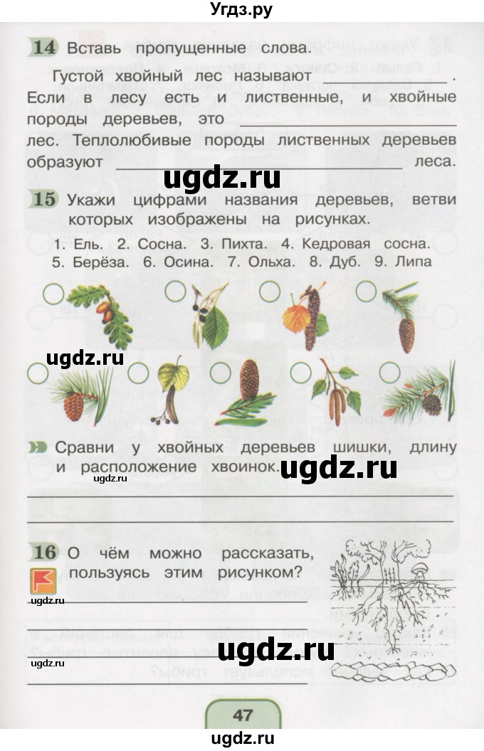 ГДЗ (Тетрадь 2016) по окружающему миру 4 класс (рабочая тетрадь) О.Т. Поглазова / часть 1. страница / 47