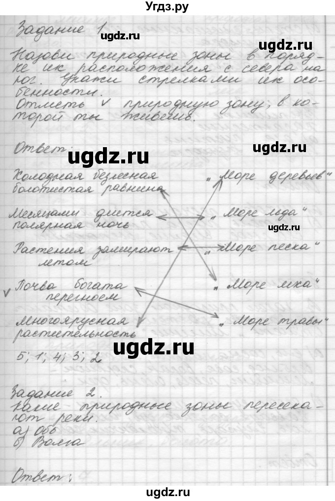 ГДЗ (Решебник 2016) по окружающему миру 4 класс (рабочая тетрадь) О.Т. Поглазова / часть 1. страница / 61(продолжение 2)