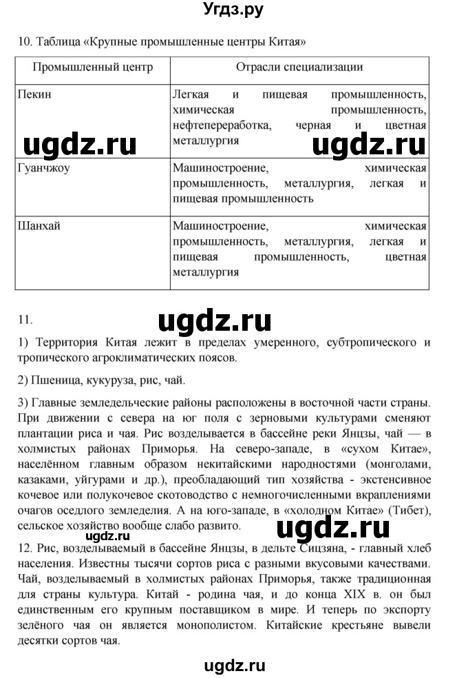 ГДЗ (Решебник 2022) по географии 10 класс В.П. Максаковский / страница / 278(продолжение 3)