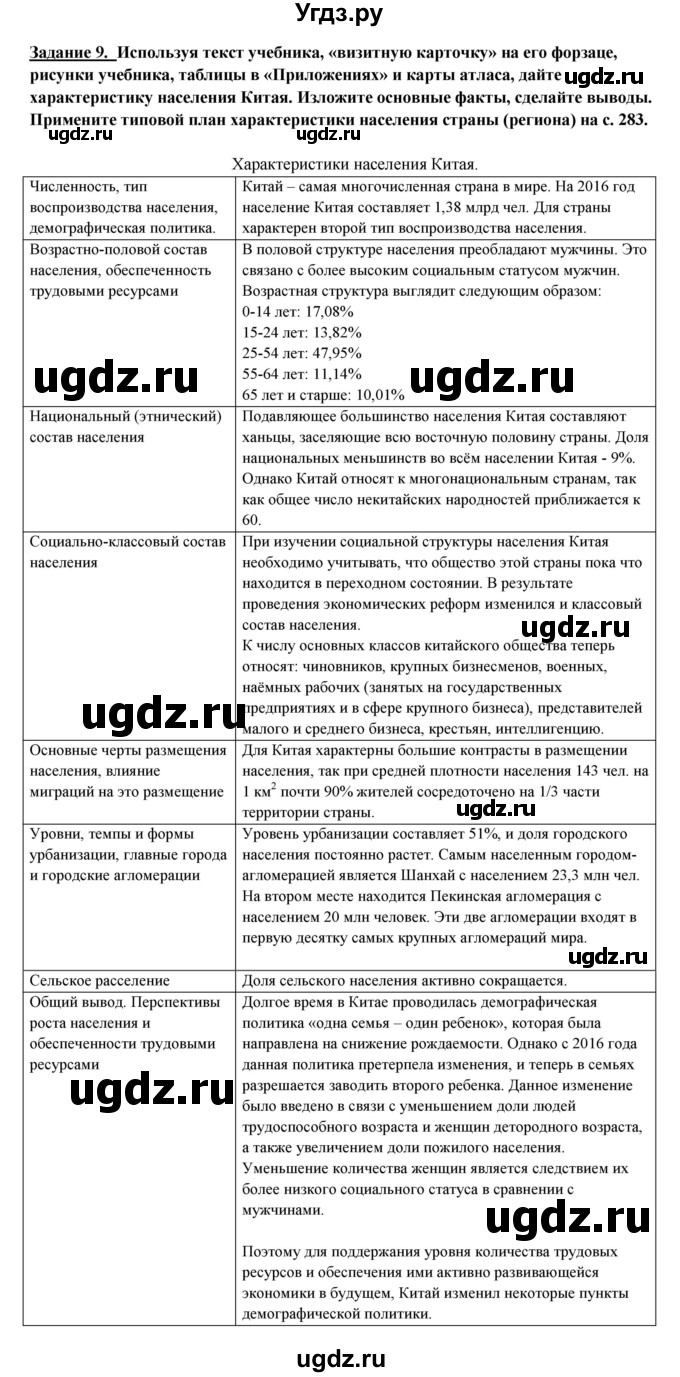 ГДЗ (Решебник 2017) по географии 10 класс В.П. Максаковский / страница / 278(продолжение 3)