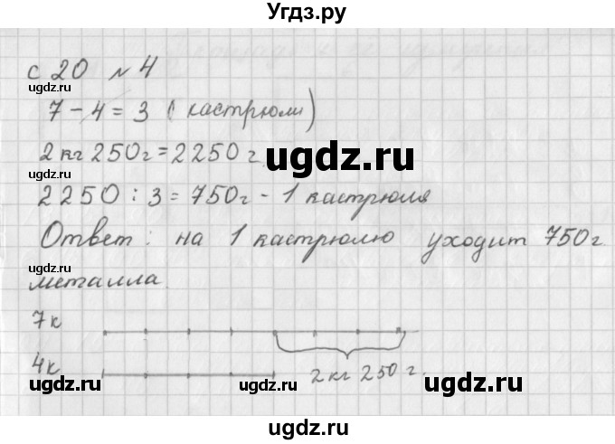 ГДЗ (Решебник) по математике 4 класс (рабочая тетрадь) Башмаков М.И. / часть 2. страница / 20(продолжение 2)