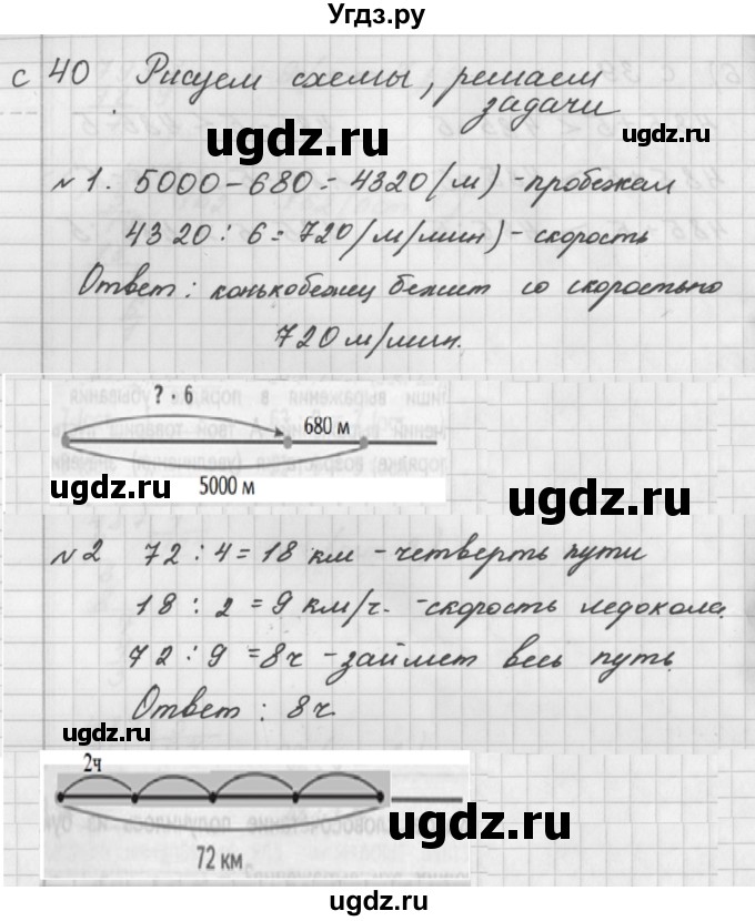 ГДЗ (Решебник) по математике 4 класс (рабочая тетрадь) Башмаков М.И. / часть 1. страница / 40