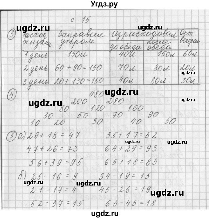 ГДЗ (Решебник) по математике 3 класс (рабочая тетрадь) Башмаков М.И. / часть 1. страница / 15