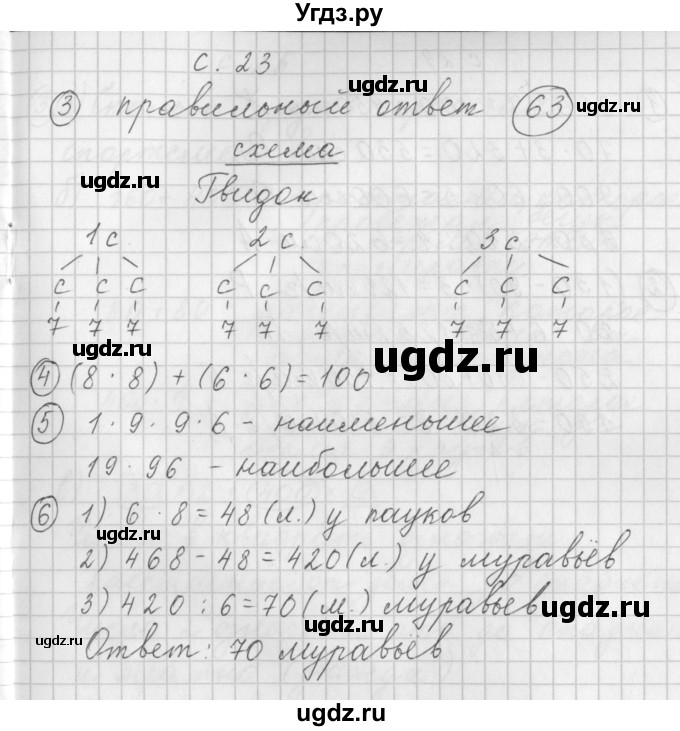 ГДЗ (Решебник) по математике 3 класс (рабочая тетрадь) Башмаков М.И. / часть 1. страница / 23