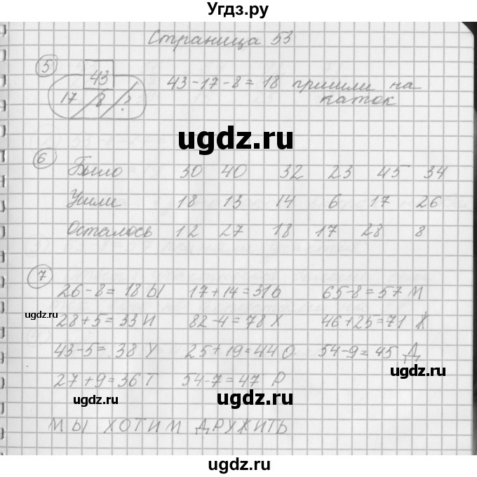 ГДЗ (Решебник) по математике 2 класс (рабочая тетрадь) Башмаков М.И. / часть 1. страницы / 53