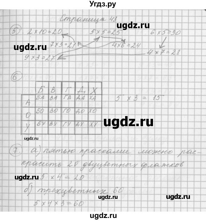 ГДЗ (Решебник) по математике 2 класс (рабочая тетрадь) Башмаков М.И. / часть 2. страницы / 43