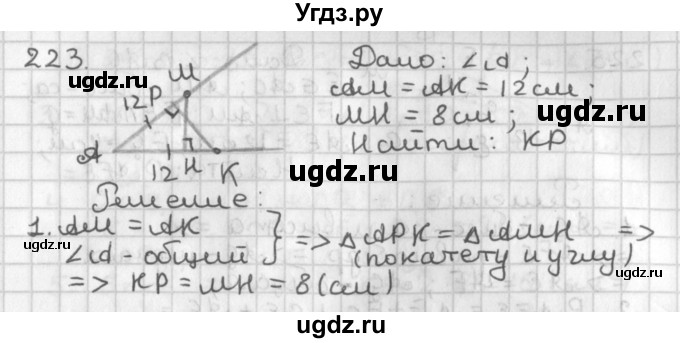 ГДЗ (Решебник к учебнику 2022) по геометрии 7 класс Казаков В.В. / решаем самостоятельно / 223