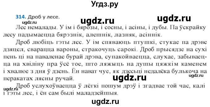 ГДЗ (Решебник к учебнику 2020) по белорусскому языку 10 класс Валочка Г. М. / практыкаванне / 314