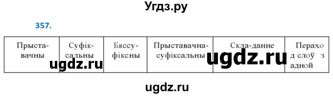 ГДЗ (Решебник к учебнику 2020) по белорусскому языку 10 класс Валочка Г. М. / практыкаванне / 357