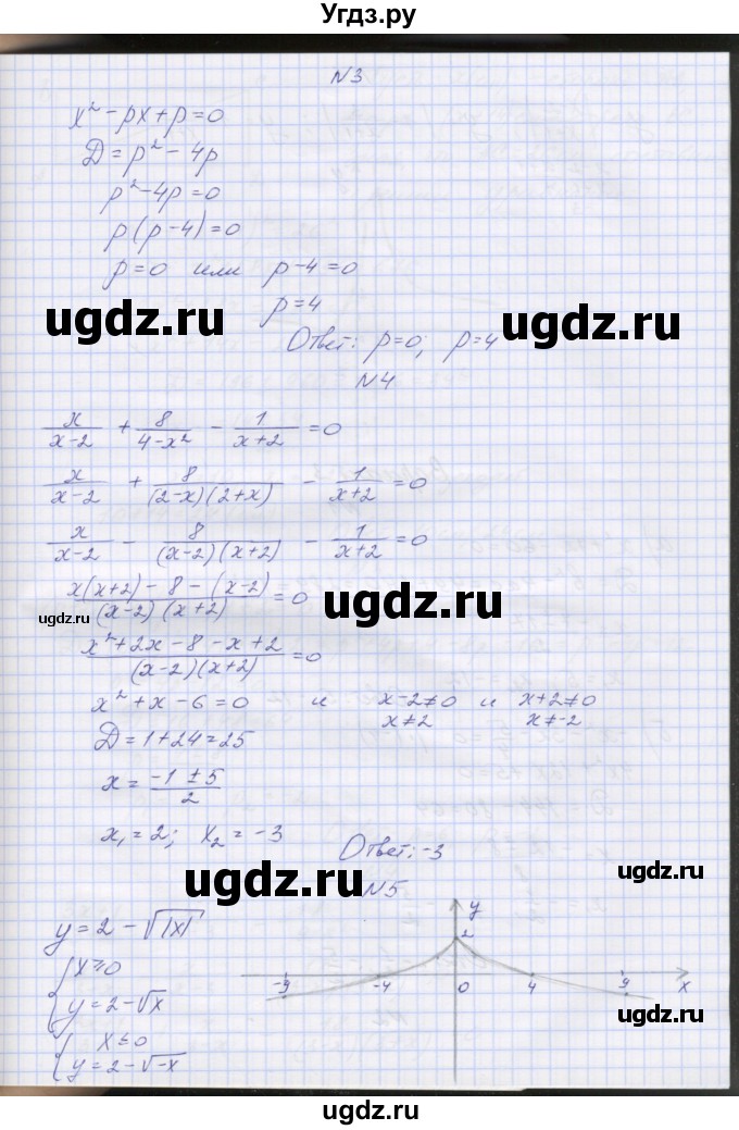 ГДЗ (Решебник) по алгебре 7 класс (контрольные работы) Мордкович А.Г. / 8 класс / КР-5. вариант№ / 2(продолжение 2)