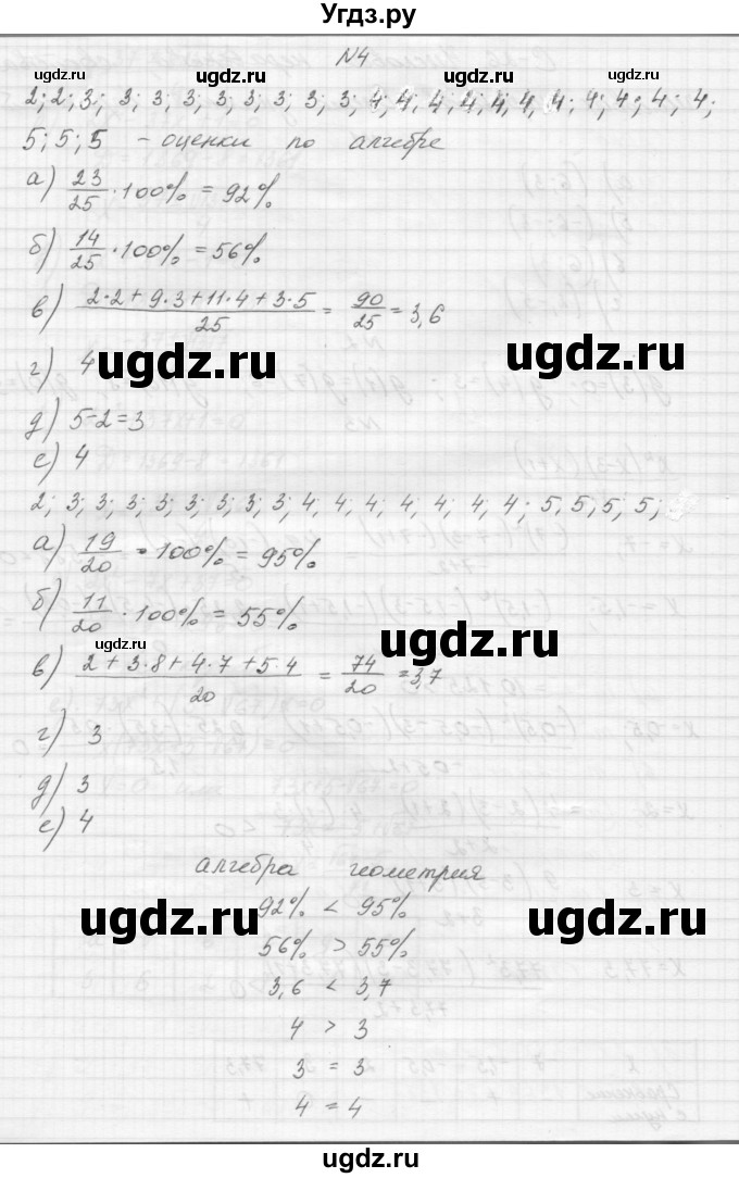 ГДЗ (Решебник) по алгебре 8 класс (дидактические материалы) Звавич Л.И. / самостоятельные работы. вариант 1 / С-26 / 4