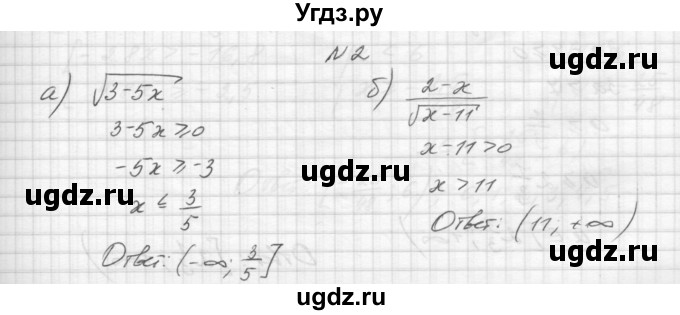 ГДЗ (Решебник) по алгебре 8 класс (дидактические материалы) Звавич Л.И. / контрольные работы / К-8 / вариант 2 / 2