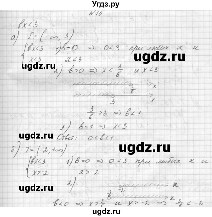 ГДЗ (Решебник) по алгебре 8 класс (дидактические материалы) Звавич Л.И. / упражнения с параметрами / вариант 1 / 15