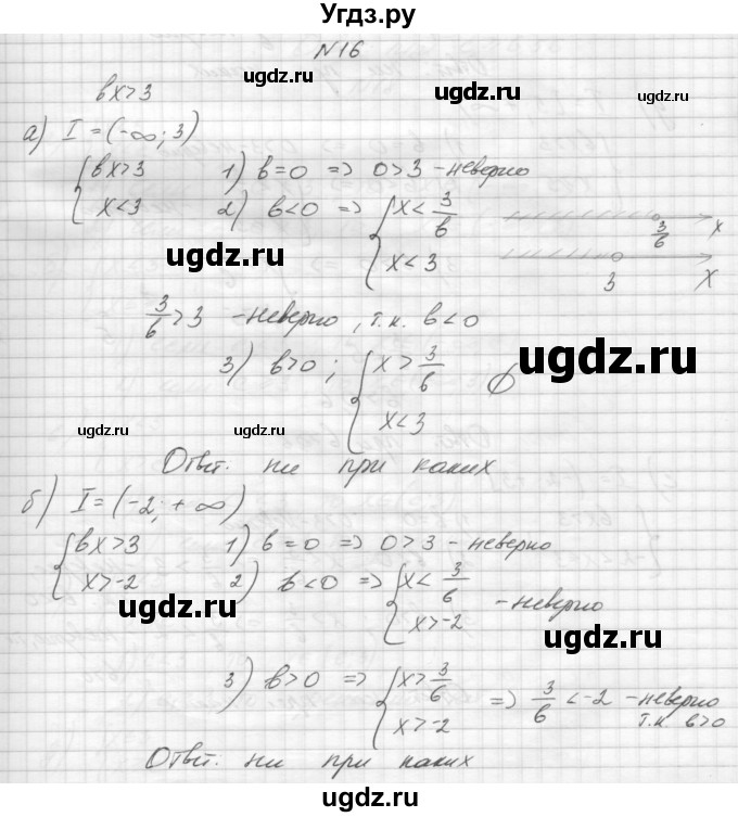 ГДЗ (Решебник) по алгебре 8 класс (дидактические материалы) Звавич Л.И. / упражнения с параметрами / вариант 1 / 16