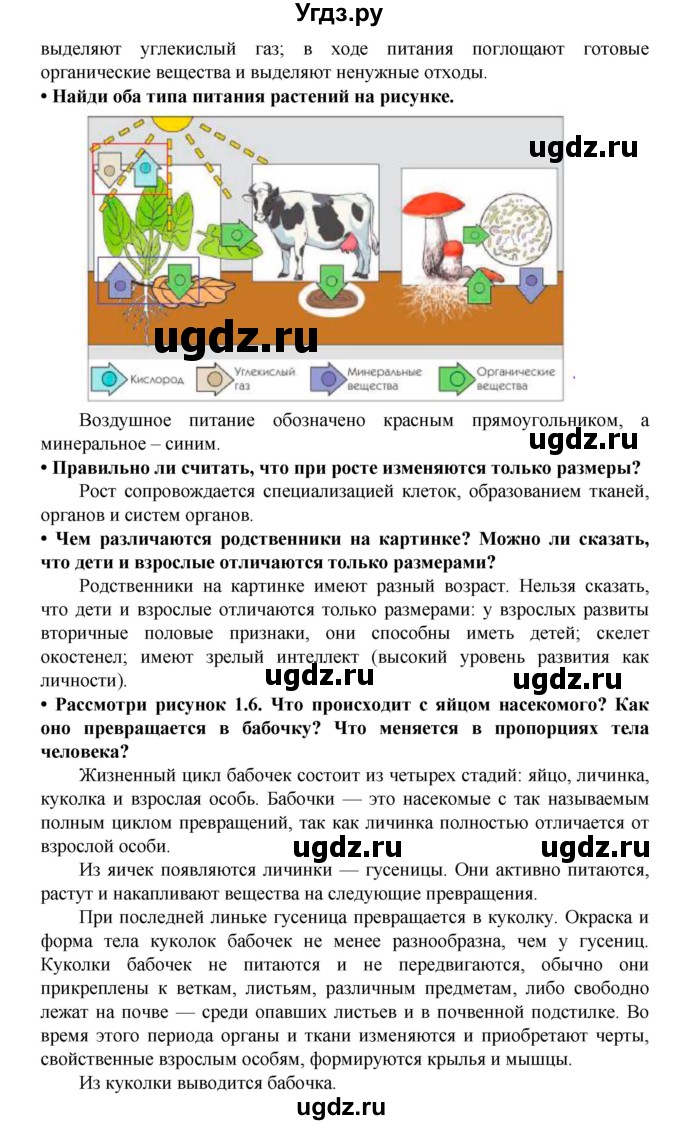 ГДЗ (Решебник) по биологии 5 класс Ловягин С.Н. / § / § 1(продолжение 3)