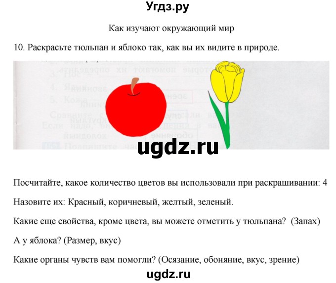 ГДЗ (Решебник) по окружающему миру 2 класс (рабочая тетрадь) Н.Я. Дмитриева / упражнение номер / 10