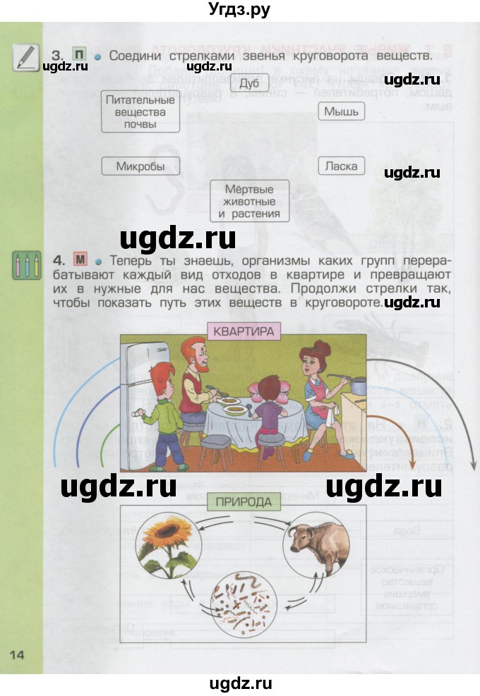 ГДЗ (Тетрадь) по окружающему миру 3 класс (рабочая тетрадь) Вахрушев А.А. / часть 1 (страница) / 14