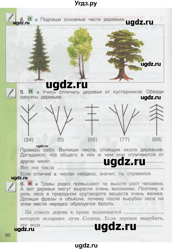 ГДЗ (Тетрадь) по окружающему миру 3 класс (рабочая тетрадь) Вахрушев А.А. / часть 1 (страница) / 30