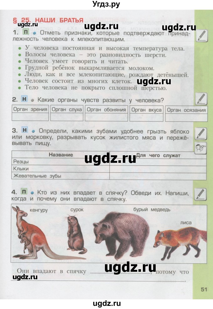 ГДЗ (Тетрадь) по окружающему миру 3 класс (рабочая тетрадь) Вахрушев А.А. / часть 1 (страница) / 51