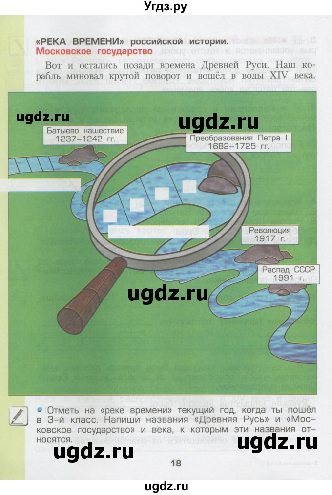 ГДЗ (Тетрадь) по окружающему миру 3 класс (рабочая тетрадь) Вахрушев А.А. / часть 2 (страница) / 18