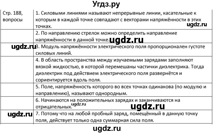 ГДЗ (Решебник) по физике 8 класс Грачев А.В. / страница номер / 188