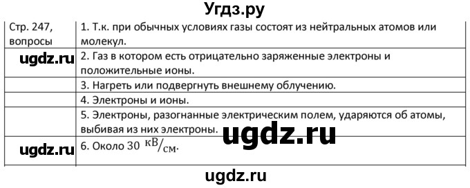 ГДЗ (Решебник) по физике 8 класс Грачев А.В. / страница номер / 247