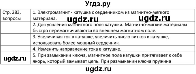 ГДЗ (Решебник) по физике 8 класс Грачев А.В. / страница номер / 283