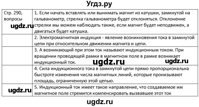 ГДЗ (Решебник) по физике 8 класс Грачев А.В. / страница номер / 290