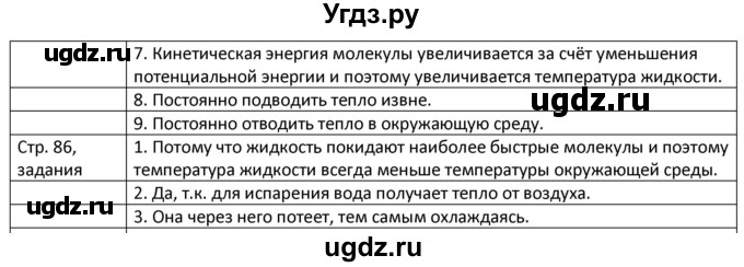ГДЗ (Решебник) по физике 8 класс Грачев А.В. / страница номер / 86(продолжение 2)