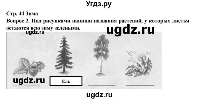 ГДЗ (Решебник) по окружающему миру 2 класс (рабочая тетрадь) Ивченкова Г.Г. / часть 1. страница номер / 44