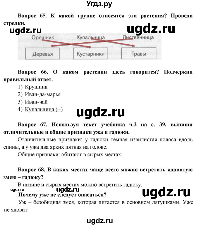 ГДЗ (Решебник) по окружающему миру 2 класс (рабочая тетрадь) Ивченкова Г.Г. / тетрадь №2. страница / 36
