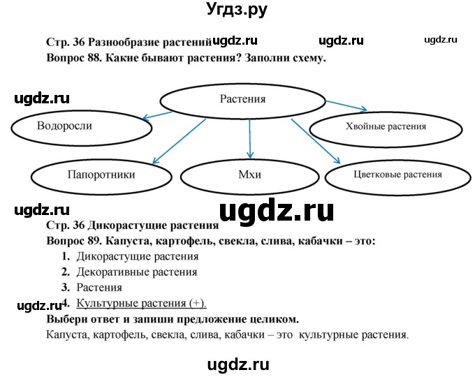 ГДЗ (Решебник) по окружающему миру 3 класс (рабочая тетрадь) Ивченкова Г.Г. / часть 1. страница номер / 36