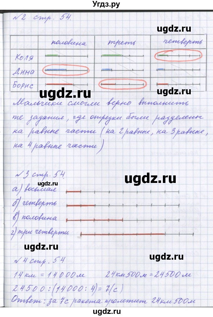 ГДЗ (Решебник 2017) по математике 4 класс (рабочая тетрадь) Петерсон Л.Г. / часть 1. страница / 54(продолжение 2)