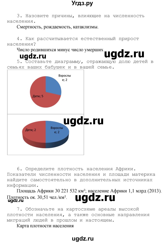 ГДЗ (Решебник) по географии 7 класс (рабочая тетрадь) Душина И.В. / страница номер / 49(продолжение 2)