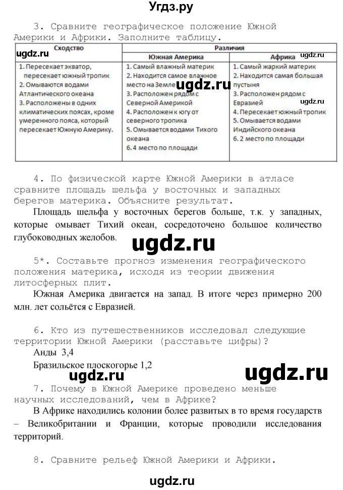 ГДЗ (Решебник) по географии 7 класс (рабочая тетрадь) Душина И.В. / страница номер / 82(продолжение 2)