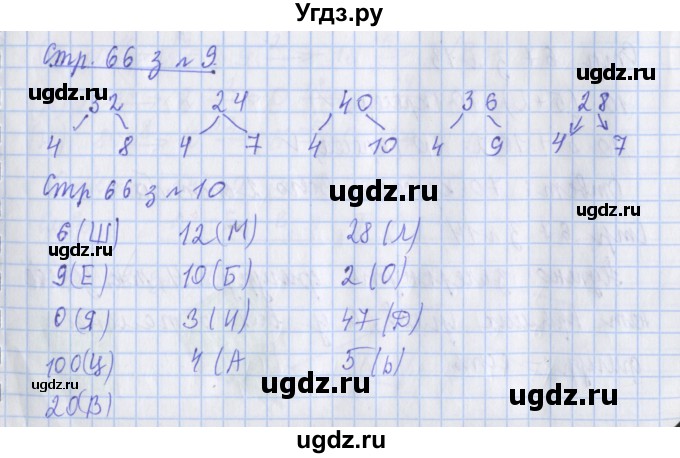 ГДЗ (Решебник к новой тетради) по математике 3 класс (рабочая тетрадь) Дорофеев Г.В. / часть 1. страницы / 66