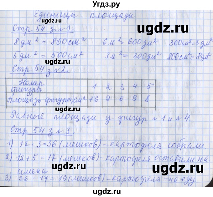 ГДЗ (Решебник к новой тетради) по математике 3 класс (рабочая тетрадь) Дорофеев Г.В. / часть 2. страницы / 54